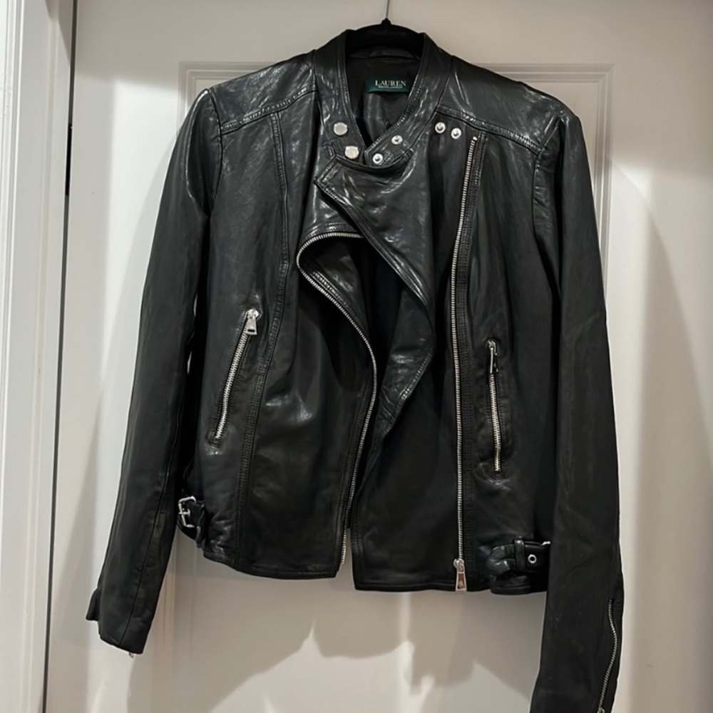 Lauren Ralph Lauren Women’s Black Biker Leather Jacket - brand new! Size 8.